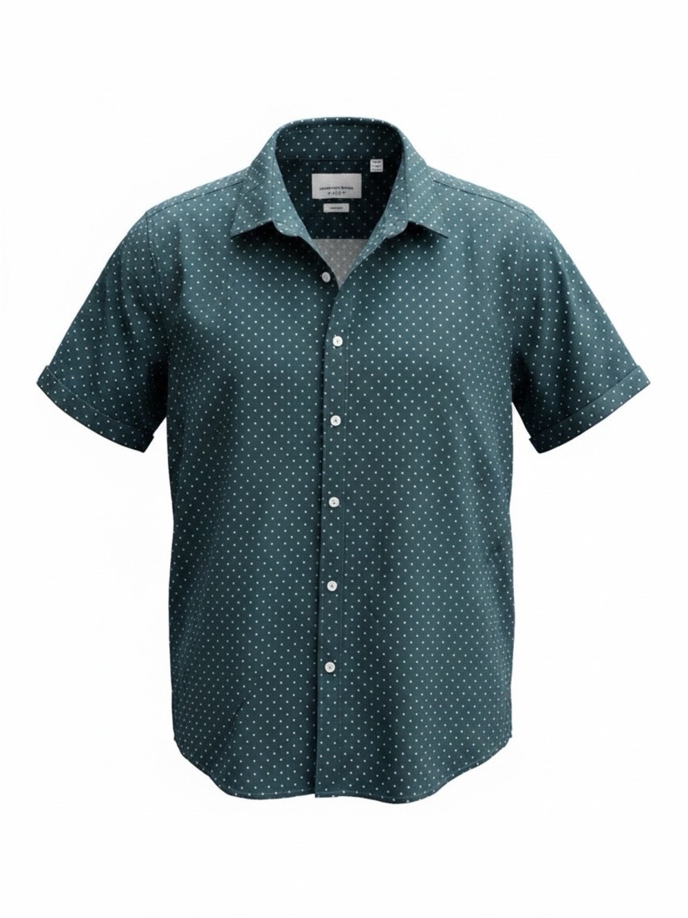 Paper Denim & Cloth Men's Large Classic Teal Polka Dot Short Sleeve Shirt